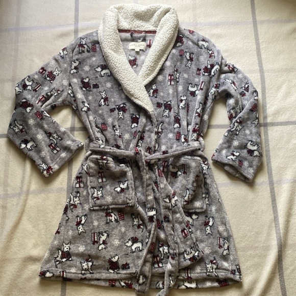Laura Ashley Cozy Scottie Dog Robe Size L/XL - Picture 3 of 12